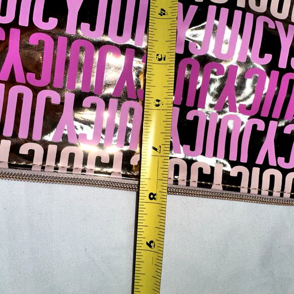 Juicy Couture Makeup Pyramid Beauty Bag Rose Gold Monogram TSA Travel Bottles - Picture 7 of 7